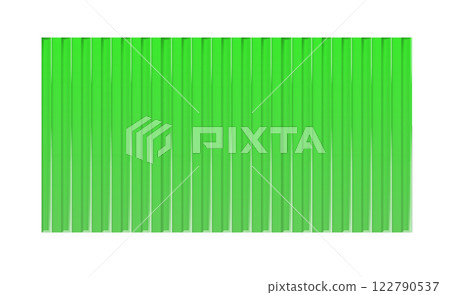 Galvanized iron green for fences, walls, roofs. House remodel corrugated metal roof siding, profiled sheeting. Vector Galvanized iron green for fences, walls, roofs. House remodel corrugated metal roof siding, profiled sheeting. Vector 122790537