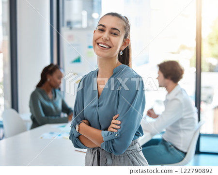 Startup team manager, woman ceo in business and office company meeting. Corporate success, work motivation and career professional. Leadership management job, happy staff and boss female empowerment Startup team manager, woman ceo in business and office company meeting. Corporate success, work motivation and career professional. Leadership management job, happy staff and boss female empowerment 122790892