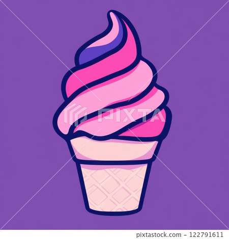 ice cream in a waffle cone ice cream in a waffle cone 122791611