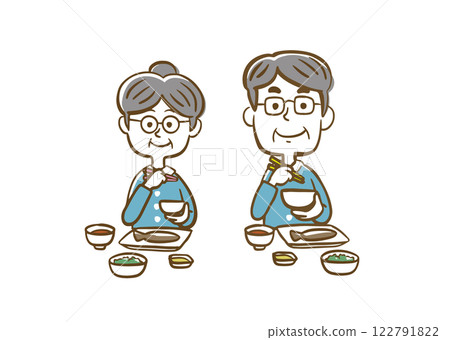 An old couple dining 122791822