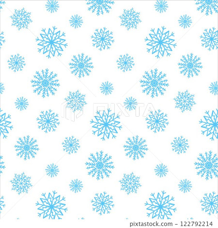 Cute Christmas seamless pattern with snowflakes isolated on white background. Happy new year wallpaper and wrapper for seasonal design, textile, decoration, greeting card. Hand drawn prints and doodle Cute Christmas seamless pattern with snowflakes isolated on white background. Happy new year wallpaper and wrapper for seasonal design, textile, decoration, greeting card. Hand drawn prints and doodle 122792214