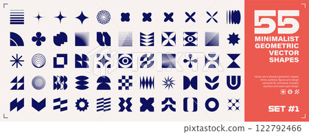 55 MINIMALIST GEOMETRIC VECTOR SHAPES Set 1 55 MINIMALIST GEOMETRIC VECTOR SHAPES Set 1 122792466