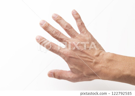Male hand on white background 122792585