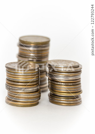 Stacks of coins Stacks of coins 122793244