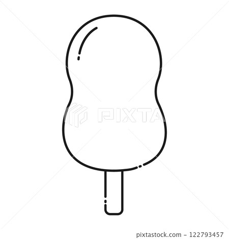 Ice cream Abstract wavy shape on stick linear Icon minimalist design concept. Logo Pictogram idea Ice cream Abstract wavy shape on stick linear Icon minimalist design concept. Logo Pictogram idea 122793457