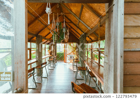 Wooden tree cabin 122793479