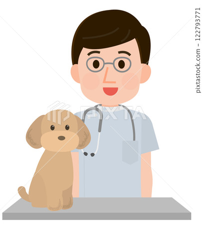 Veterinarian and dog illustration 122793771