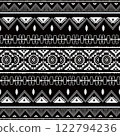 Arabian ethnic fabric patterns featuring geometric designs in striking red and yellow tones. This work adds a 3D dimension to the image, blending traditional aesthetics with modern flair, tailored for 122794236