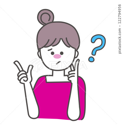 Illustration material of a worried woman Illustration material of a worried woman 122794956