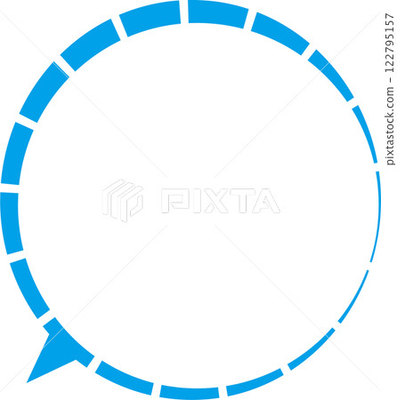 Wavy speech bubble blue Wavy speech bubble blue 122795157