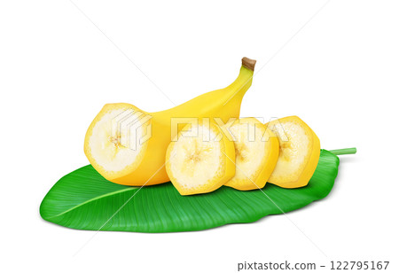 香蕉圖現實白色背景 122795167