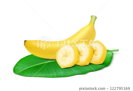 香蕉圖現實白色背景 香蕉圖現實白色背景 122795169