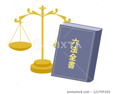 古董天平插圖和日本法律書籍《六方全書》圖片 古董天平插圖和日本法律書籍《六方全書》圖片 122795305