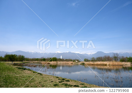 Azumino City, Nagano Prefecture_Mihoda Reservoir 5_April 2024 Azumino City, Nagano Prefecture_Mihoda Reservoir 5_April 2024 122795908