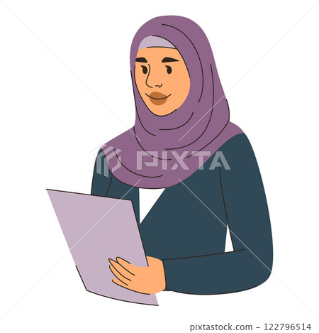 Businesswoman holding clipboard vector isolated 122796514