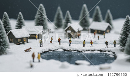 夢幻般的冬季風景微縮模型 122796560