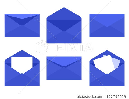 Mail envelope icon set 122796629