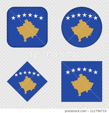 Kosovo Flag Icons Pack. Vector illustration. Kosovo Flag Icons Pack. Vector illustration. 122796719