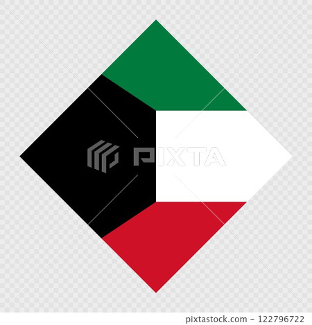 Kuwait rhombus flag. Vector illustration. Kuwait rhombus flag. Vector illustration. 122796722