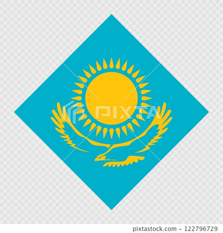 Kazakhstan rhombus flag. Vector illustration. 122796729