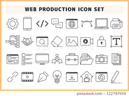 Icon material set for web production, designers, engineers, etc. 122797059