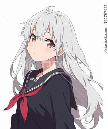 Illustration of a girl in uniform, student image "AI generated image" Illustration of a girl in uniform, student image "AI generated image" 122797065