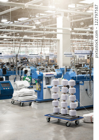 Textile Manufacturing Machines in Modern Factory 122797587