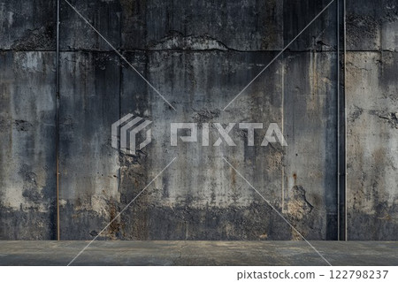 Distressed concrete wall and floor texture detail. Neural network AI generated Distressed concrete wall and floor texture detail. Neural network AI generated 122798237