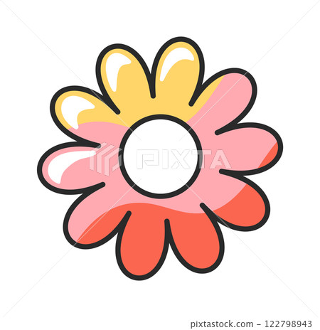 Cute groovy flower bloom design Cute groovy flower bloom design 122798943