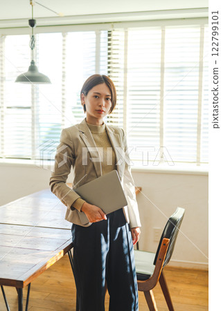 Portrait of a woman taken indoors Portrait of a woman taken indoors 122799101