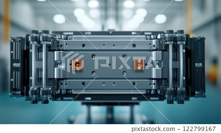 Molding industrial concept. Cross sectional View of Aluminum Metalworking Process Molding industrial concept. Cross sectional View of Aluminum Metalworking Process 122799167