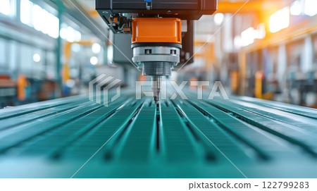 Molding industrial concept. Liquid Plastic Being Injected into a Precise Mold for Manufacturing 122799283