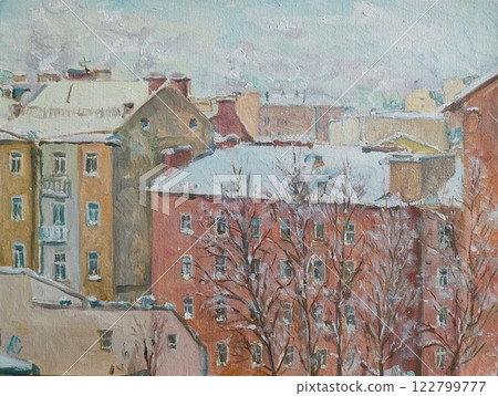 Winter in Saint-Petersburg, oil painting 122799777
