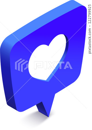 Blue speech bubble with heart cut out symbolizing love, affection, and positive emotions, perfect for social media, Valentine s Day, or romantic projects Blue speech bubble with heart cut out symbolizing love, affection, and positive emotions, perfect for social media, Valentine s Day, or romantic projects 122799925