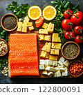 Natural sources of vitamin D are dairy products, salmon, egg, mushrooms, parsley, fish oil. 122800091