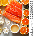 Natural sources of vitamin D are dairy products, salmon, egg, mushrooms, parsley, fish oil. 122800092