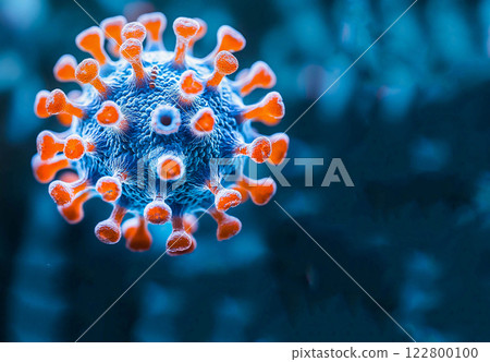 Macro of micro hi tech virus molecule is analyzed with microscope for vaccine. Concept of medicine, science, coronavirus, pandemia. Macro of micro hi tech virus molecule is analyzed with microscope for vaccine. Concept of medicine, science, coronavirus, pandemia. 122800100