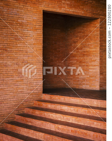 Brick wall panel Building space Stair step Architecture details  122800280