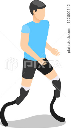 Young athlete with prosthetic legs running, demonstrating resilience, determination, and the power of the human spirit in overcoming physical limitations Young athlete with prosthetic legs running, demonstrating resilience, determination, and the power of the human spirit in overcoming physical limitations 122800342
