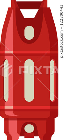 Red diving tank isolated on white background, providing essential oxygen supply for safe and prolonged underwater exploration and recreational activities 122800443