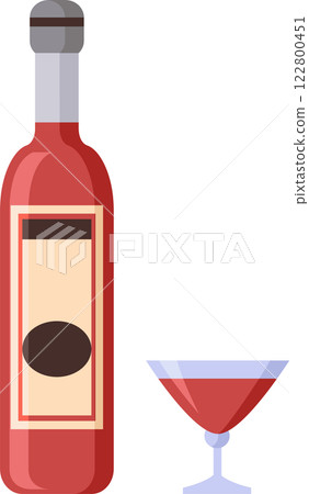 Bottle of red wine with blank label and a glass partially full, suggesting a moment of relaxation or celebration, isolated on white background Bottle of red wine with blank label and a glass partially full, suggesting a moment of relaxation or celebration, isolated on white background 122800451