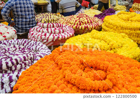 Bangalore, India - Scenery of KR Market, Asia's largest flower market Bangalore, India - Scenery of KR Market, Asia's largest flower market 122800500