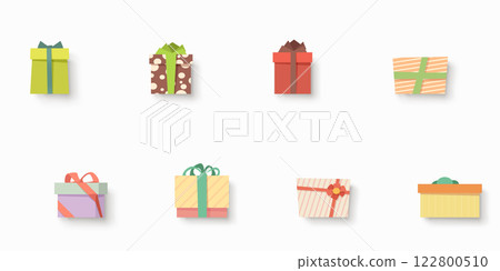 xmas presents with shadows in seamless pattern 122800510