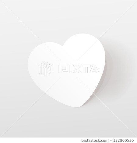 a white paper heart on white back a white paper heart on white back 122800530
