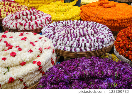 Bangalore, India - Scenery of KR Market, Asia's largest flower market Bangalore, India - Scenery of KR Market, Asia's largest flower market 122800783