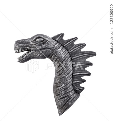 Dragon old toy head isolated on white background with clipping path Dragon old toy head isolated on white background with clipping path 122800990