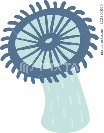 Whimsical mushroom featuring a radial cap and vibrant pastel colors, growing in a lush natural environment, adding a delightful touch of fantasy and showcasing nature s enchanting beauty Whimsical mushroom featuring a radial cap and vibrant pastel colors, growing in a lush natural environment, adding a delightful touch of fantasy and showcasing nature s enchanting beauty 122801099