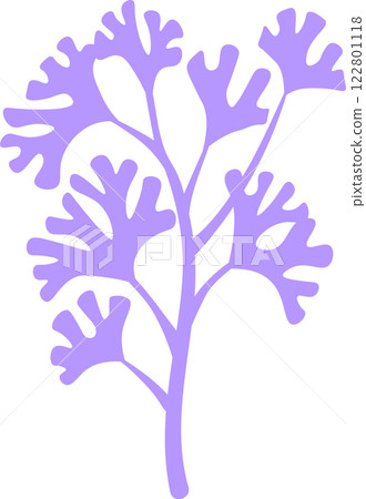 Lavender sprig with stylized leaves creating a delicate silhouette, perfect for adding a touch of nature to designs, invitations, or other creative projects 122801118