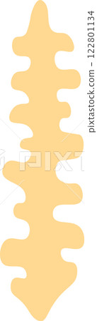 Simple. Modern. And minimalist abstract beige shape flowing vertically with wavy edges. Creating a sense of fluidity and movement on a clean white background. Perfect for contemporary design projects Simple. Modern. And minimalist abstract beige shape flowing vertically with wavy edges. Creating a sense of fluidity and movement on a clean white background. Perfect for contemporary design projects 122801134
