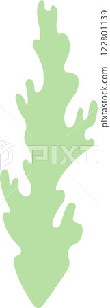 Light green seaweed growing against a white background, representing marine life and underwater plants in a simple yet captivating vector illustration Light green seaweed growing against a white background, representing marine life and underwater plants in a simple yet captivating vector illustration 122801139